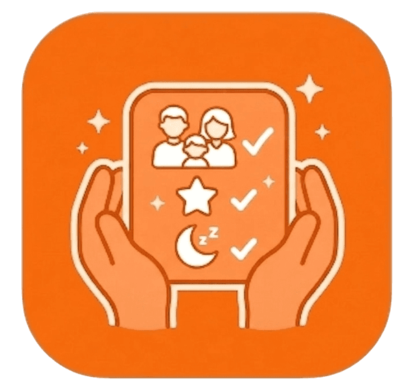 Two hands cradling a phone checklist with stars, representing the task and reward system